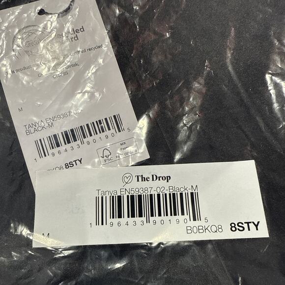 The Drop Women's Tanya Shirred-Neck Bubble Tank Black-Medium With Tag *READ... - Picture 14 of 14